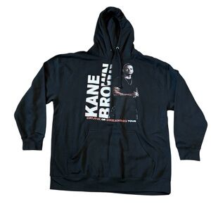 Kane Brown Concert Black Graphic Hoodie Sweater Size 2X Tour Pullover